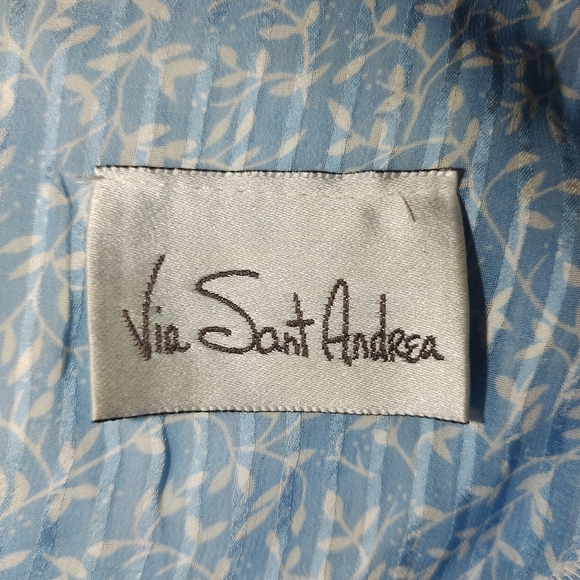 Via Sant Andrea Vintage Sheer Baby Blue Dress M - Picture 2 of 8